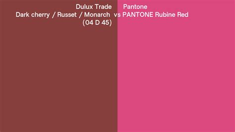 Dulux Trade Dark Cherry Russet Monarch 04 D 45 Vs Pantone Rubine