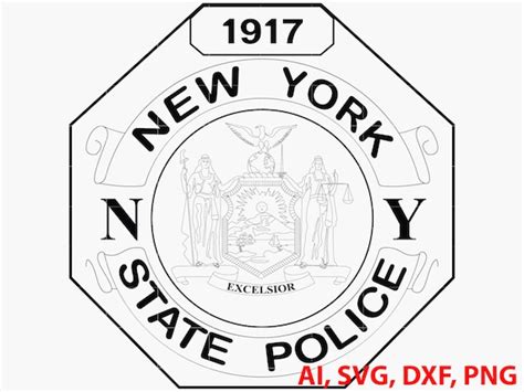 New York State Police Badge Logo Seal Custom Ai Vector | Etsy