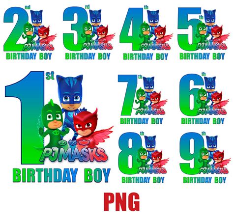 Pj Masks 4th Birthday Svg