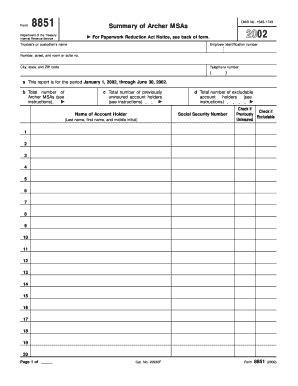 Fillable Online Form 8851 OMB No Fax Email Print PdfFiller