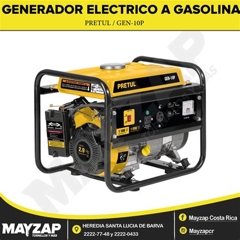 Generador Electrico A Gasolina 1000W Marca Pretul 26033 Mayzap