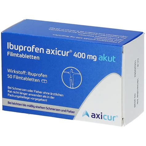 Ibuprofen Axicur Mg Akut Filmtabletten St Shop Apotheke