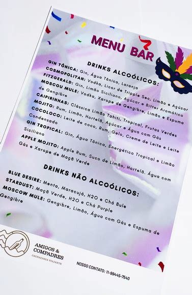 Card Pio Para Drinks Personalizado Elo Produtos Especiais