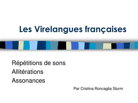 Ppt Les Virelangues Françaises Powerpoint Presentation Free Download