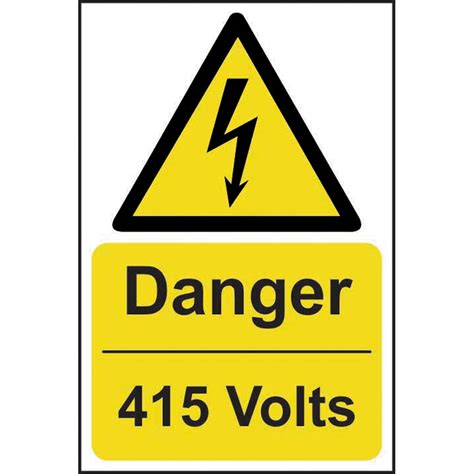 Danger 415 Volts Sign Rigid 1mm PVC Board 200mm X 300mm RSIS