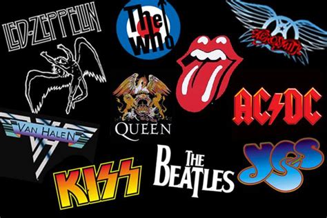 Classic Rock Band Logos Collage