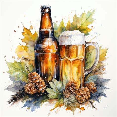 Premium Ai Image Watercolor Beer Clipart Generative Ai