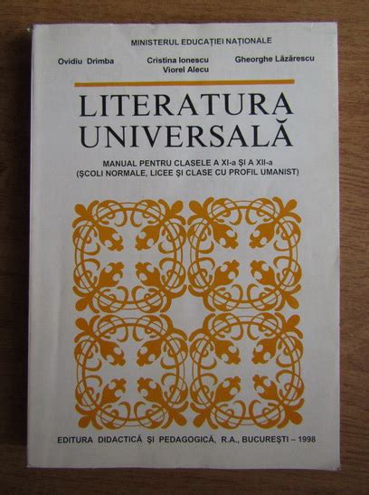 Literatur Universal Manual Pentru Clasele A Xi A I A Xii A By