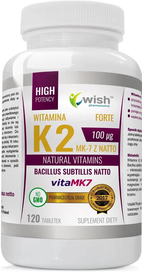 Wish Natural Vitamins Witamina K Vitamk G Z Natto Tabl