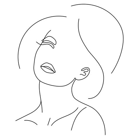 Premium Vector Beautiful Woman Line Art Vector Portrait