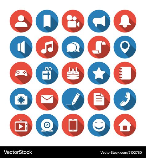 Social Media Icons Lizenzfreies Vektorbild Vectorstock