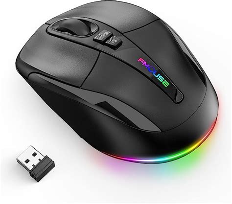 FMOUSE Mouse inalámbrico para computadora mouse silencioso con luces