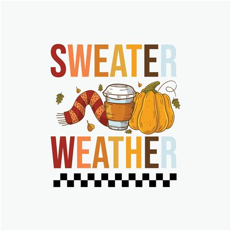 Sweater weather, Fall vibes autumn Illustration 27377913 Vector Art at ...