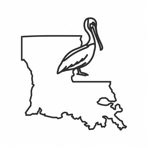 Borders Louisiana Map State State Bird State Symbol Usa Icon