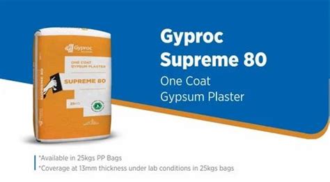 Gyproc Supreme One Coat Gypsum Plaster For Construction Grade