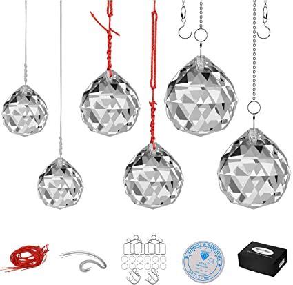 Merrynine Pcs Clear Crystal Ball Prism Sun Shine Catcher Rainbow