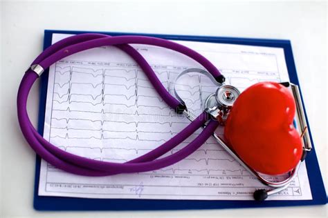 Medical Stethoscope And Heart Isolated On White Stock Photo Image Of