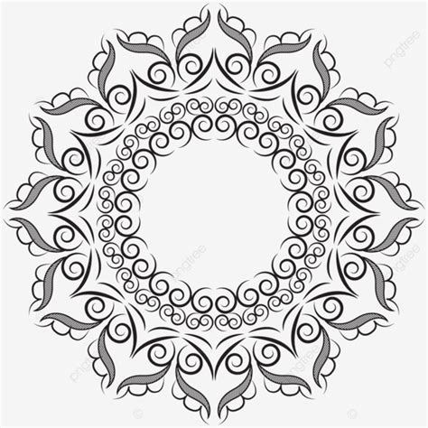 Mandala Border Alpona Vector, Mandala, Border, Alpona PNG and Vector with Transparent Background ...