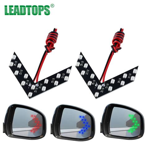 LEADTOPS 2pcs Arrow Panel 14 SMD LED Car Side Mirror Indicator Light