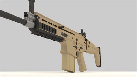 Fn Scar H D Model Blend Dae Fbx Obj Stl Free D