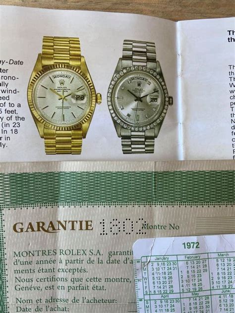 Rolex Rolex Day Date 1802 Punched” Guarantee Catawiki