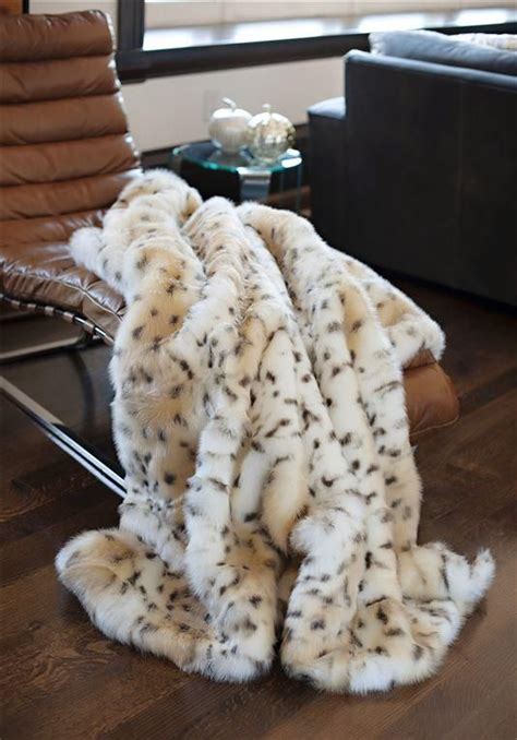 Snow Leopard Limited Edition Faux Fur Throw Blanket Faux Fur Throw