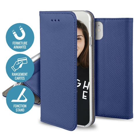 Jaym JAYM Etui Folio Bleu Pour Samsung Galaxy A51 4G Fermeture