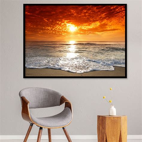 Quadro Decorativo Para Sala Praia P R Do Sol Ii Paisagens