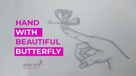 Pencil Drawing Of Hand With Beautiful Butterfly Butterfly Drawing