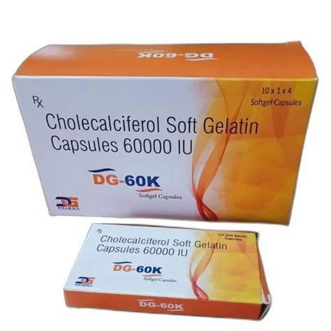 Cholecalciferol Soft Gelatin Capsules 60000 IU Packaging Size 10x1x4