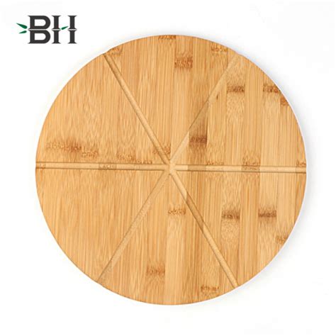 Round Wood Cutting Boards - Reversible Pizza Board with 6 Slice Grooves ...