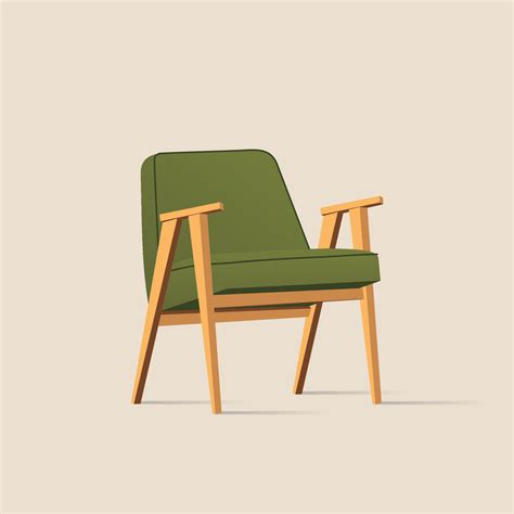 Illustration Of A Wooden Arm Chair With Green Seat And Back 7490545 Vector Art At Vecteezy