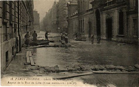 Paris 7e Aspect de la Rue de Lille Paris Inonde 1910 à Paris 7e