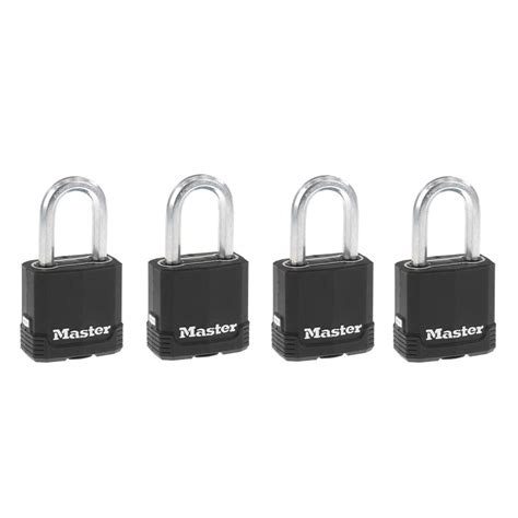 Shop Master Lock 4-Pack 1.93-in Steel Shackle Keyed Padlocks at Lowes.com