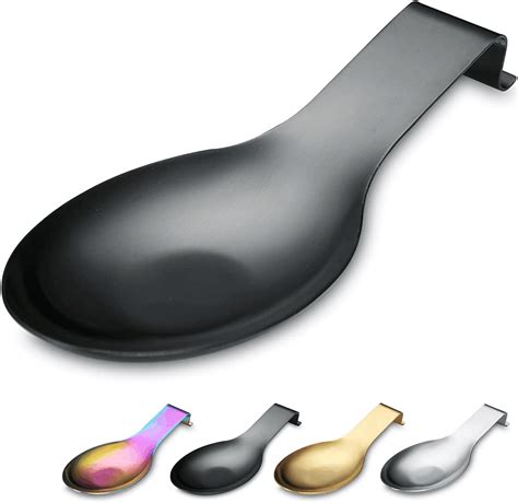 ReaNea Matte Black Spoon Rest, Stainless Steel Stove Spoon Holder ...