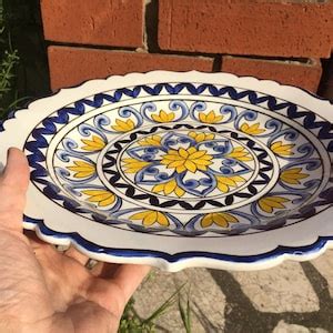 Majolika Ceramic Plate Ceramic Wall Art Mexican Tile Mexican Pottery