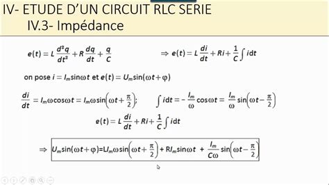 Circuit Rlc S Rie En R Gime Sinusoidal Forc Cours Sn Physique Et