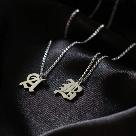 Old English Letter Necklace