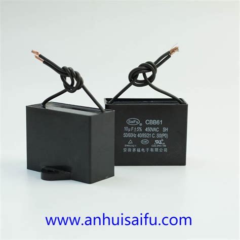 10UF 10mfd Cbb61 AC Motor Capacitor With Wire Type China Cbb61 AC