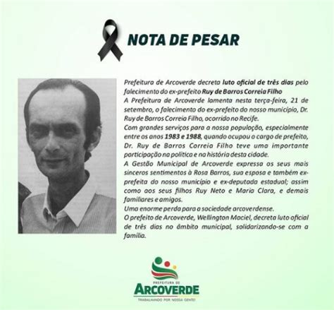 Prefeitura de Arcoverde decreta luto oficial de três dias pelo