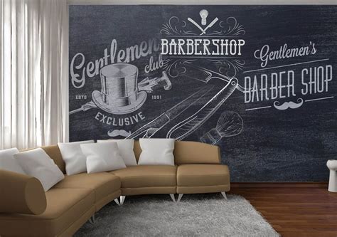 Barbershop Wallpaper Barber Shop Wall Mural Peel and Stick Self ...