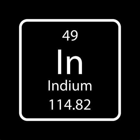 Indium Symbol Chemical Element Of The Periodic Table Vector