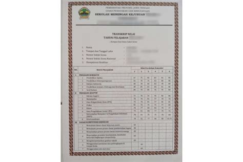 Contoh Transkrip Nilai Sma Smk Dan Perbedaannya Dengan Ijazah Blog Mamikos