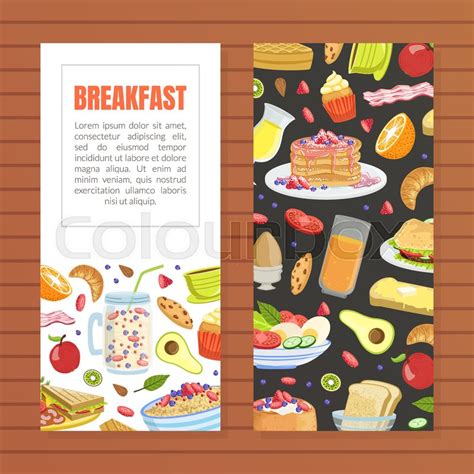 Breakfast Card Banner Template With Stock Vector Colourbox