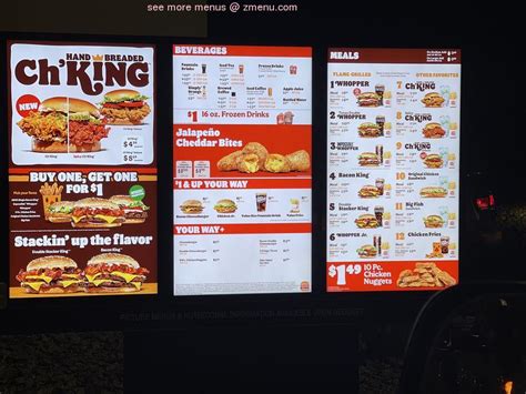 Burger King Menu With Pictures Koleksi Gambar