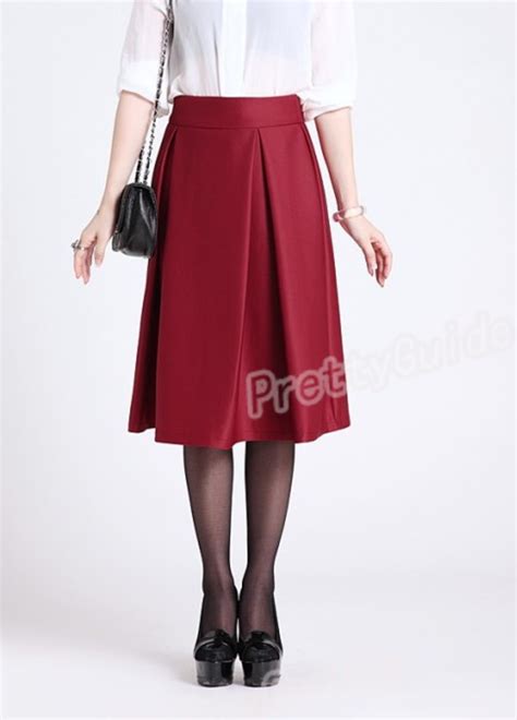 Women Retro High Waist Full A Line Pleated Swing Dress Midi Skirt Ebay