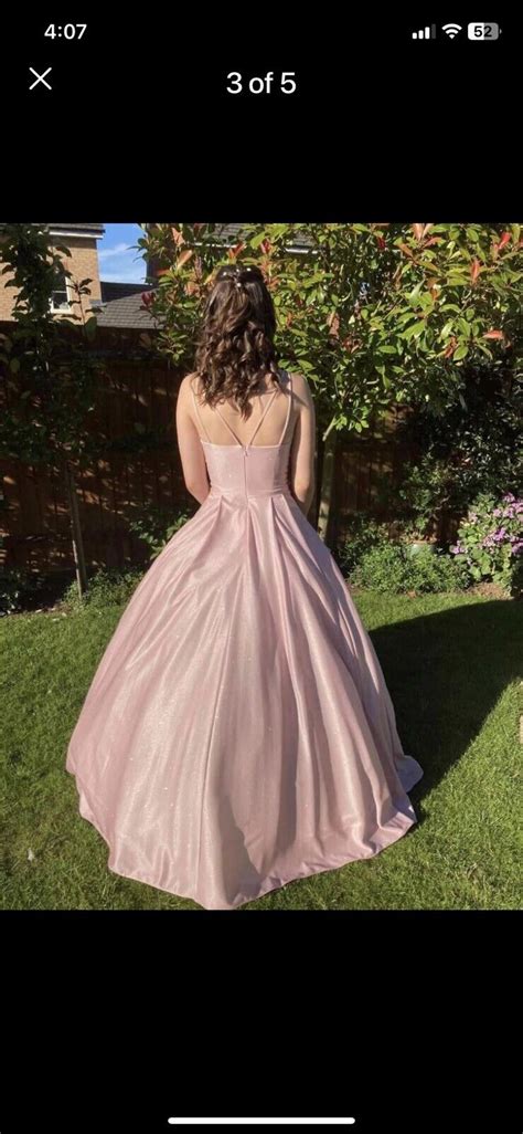 Pink Princess Prom Dress Size Uk 4 Ebay