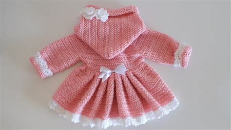 Crochet 17 How To Crochet A Hooded Coat For A Baby Girl Part1 Youtube