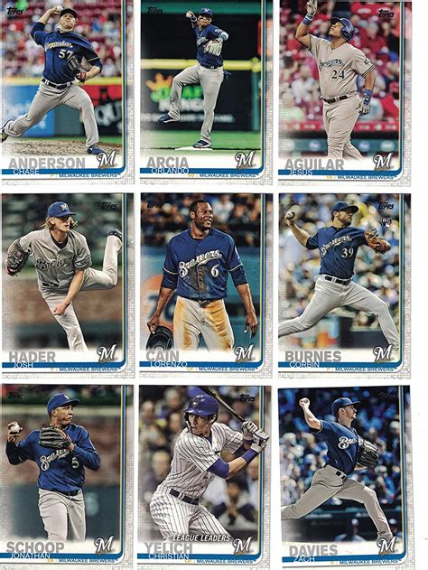 Milwaukee Brewers Complete Topps Series And Baseball Team Set