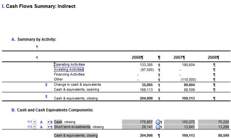 Statement Of Cash Flows Free Excel Template Worksheets Library